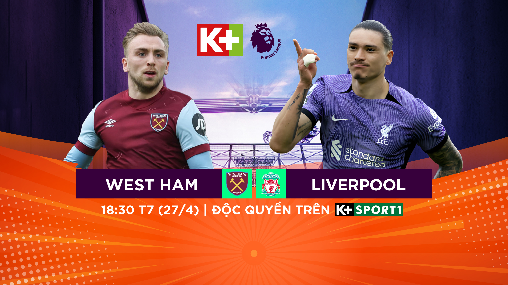 Trực Tiếp Premier League 2023/24: West Ham vs Liverpool