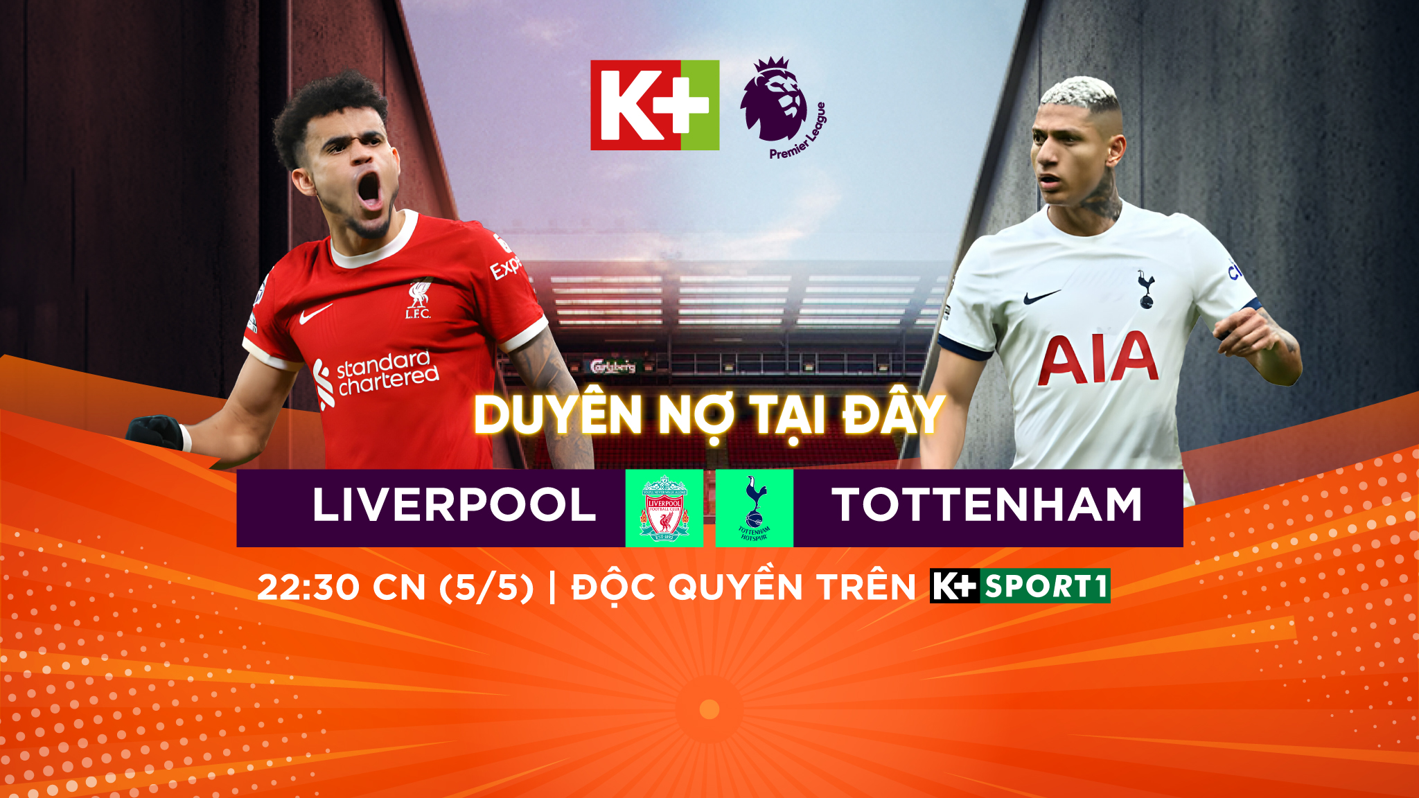 Trực Tiếp Premier League 2023/24: Liverpool vs Tottenham