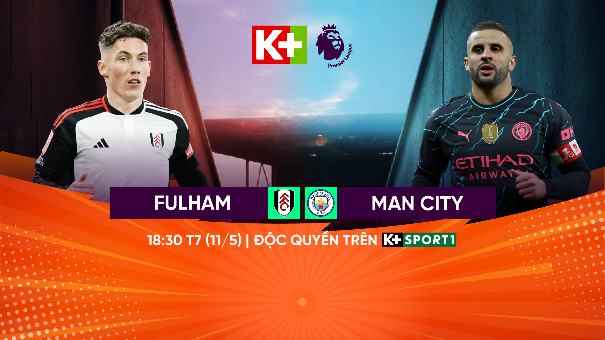 Trực Tiếp Premier League 2023/24: Fulham vs Man City