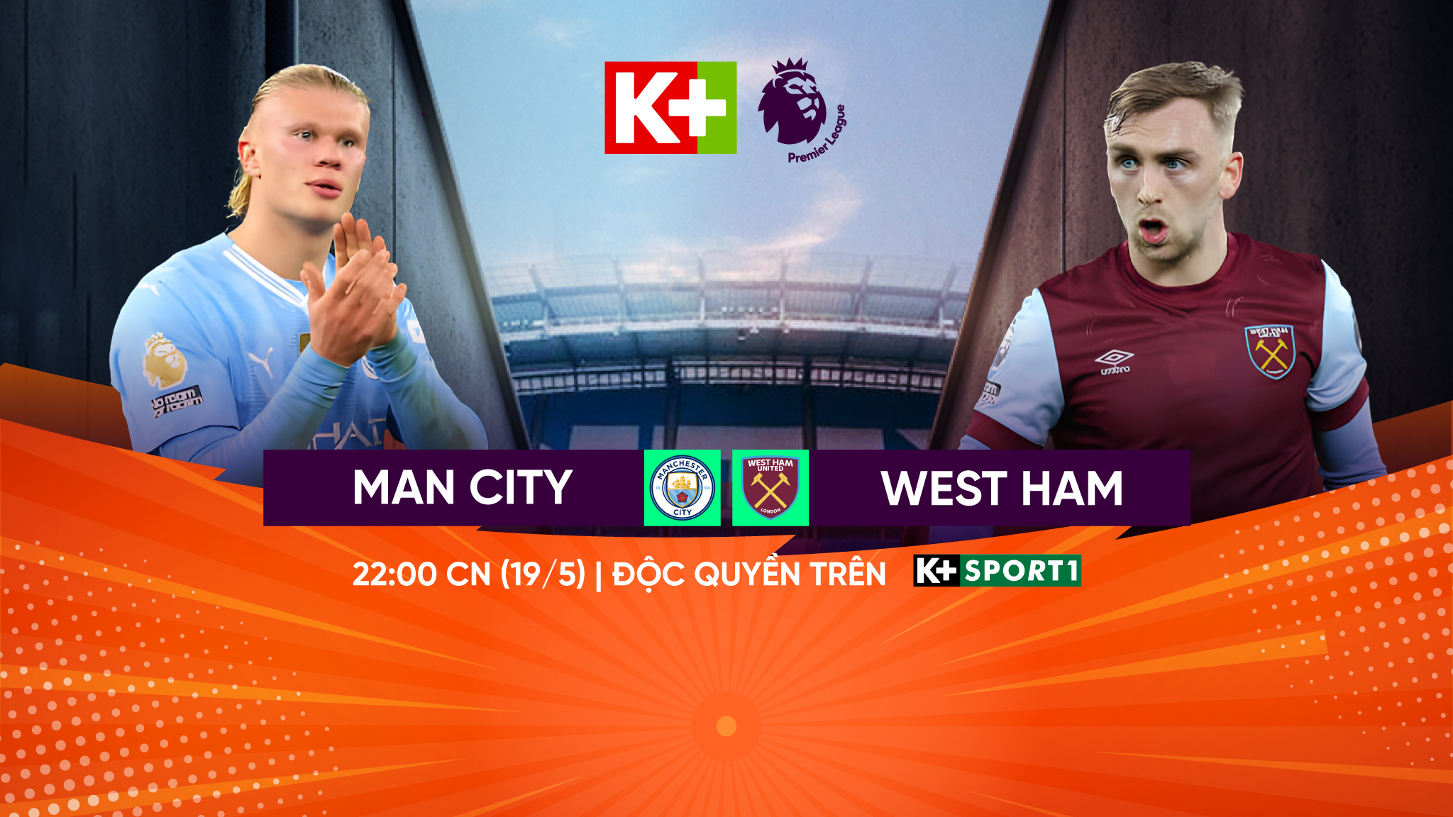 Trực Tiếp Premier League 2023/24: Man City vs West Ham